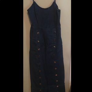 Unique 70’s Style Stretch Denim Jumpsuit